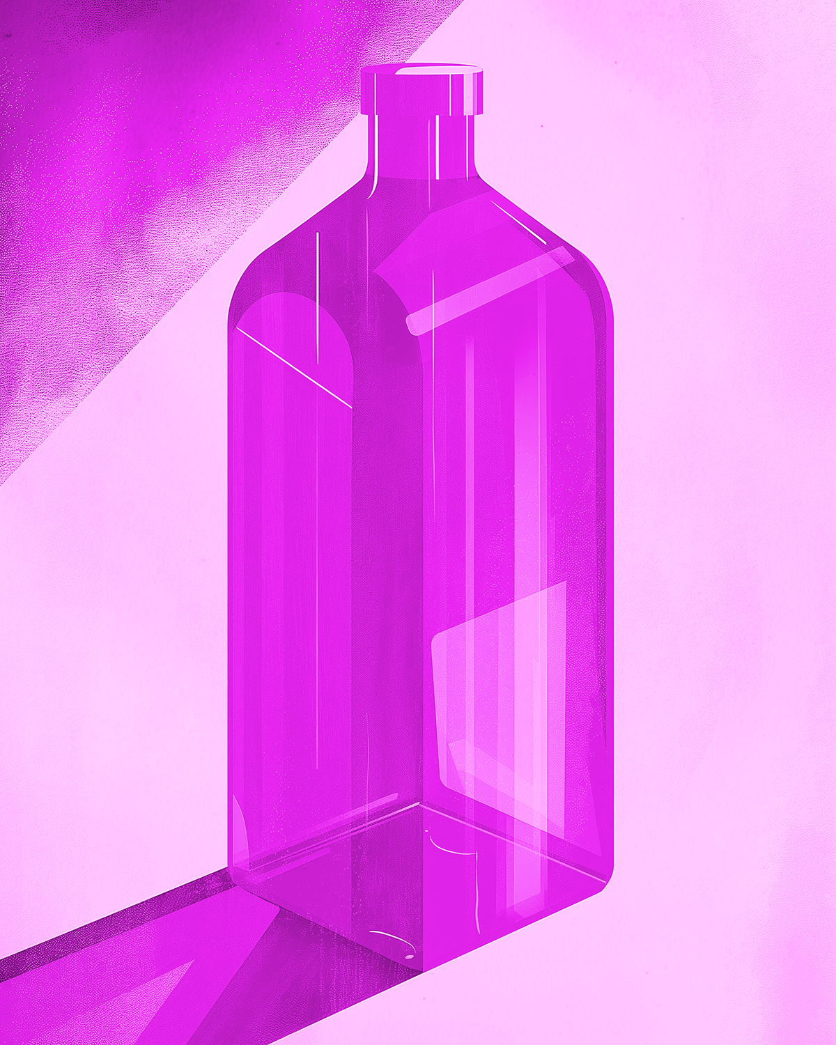 purple luminescent bottle